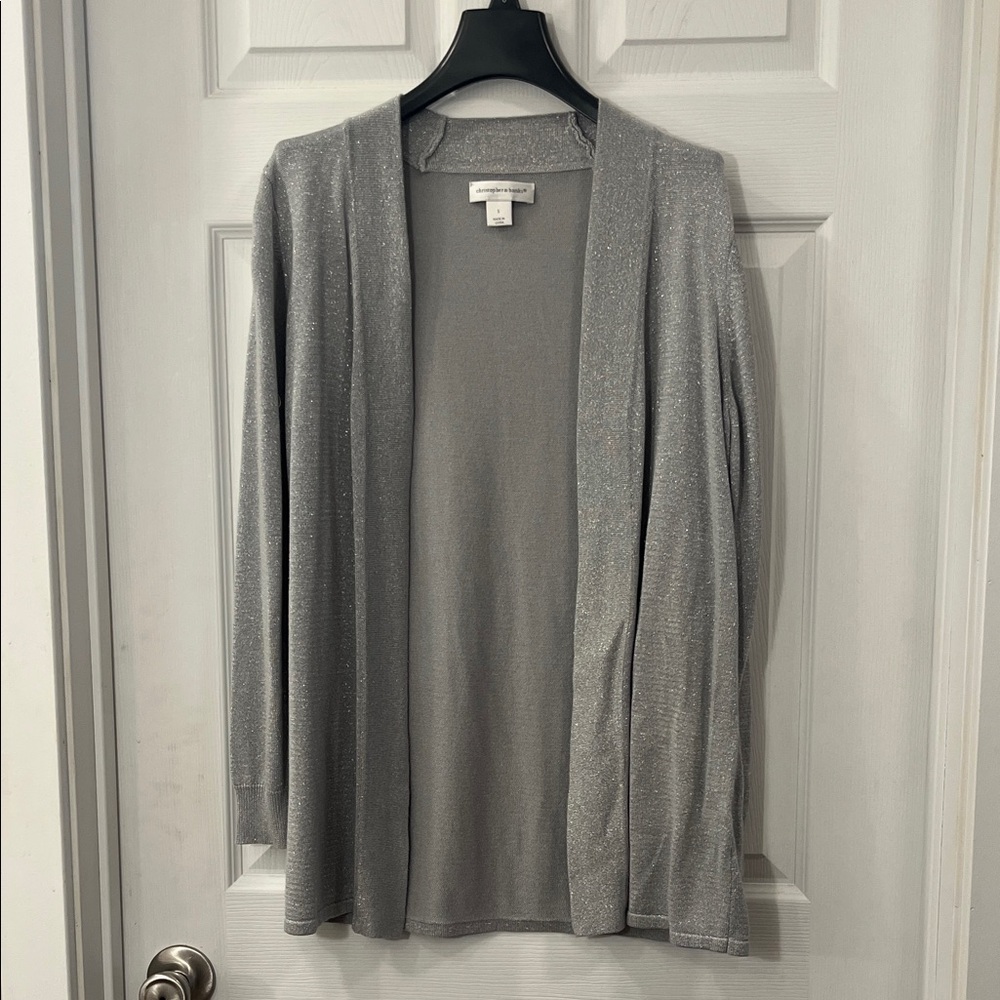 Christopher & Banks Shimmering Gray Cardigan